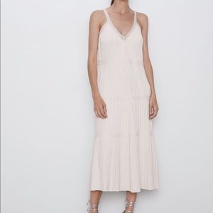 Zara knit dress with lace detail in black